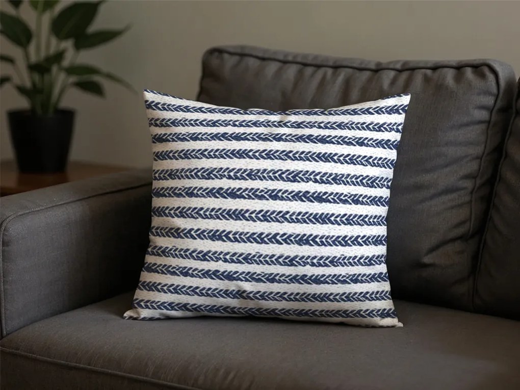 Bavlnená obliečka na vankúš NAVYSTA POLY 45x45 cm, modro-biela