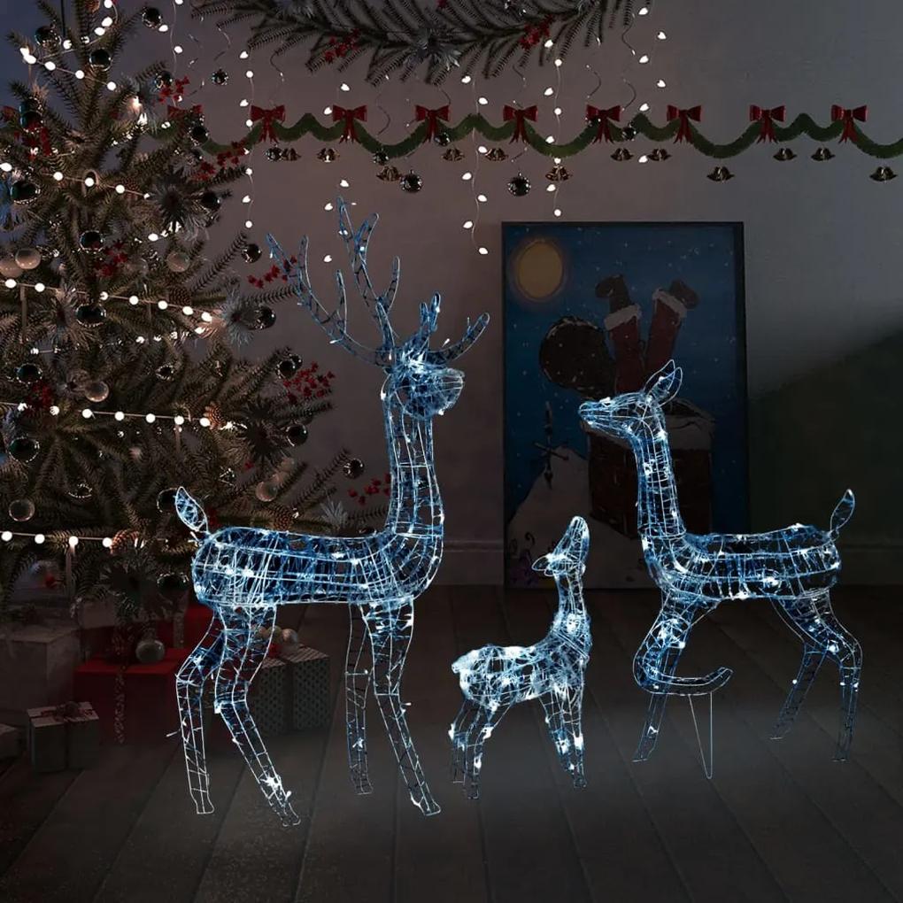 Akrylová sobia rodinka vianočná dekorácia 300 LED studená biela 329794