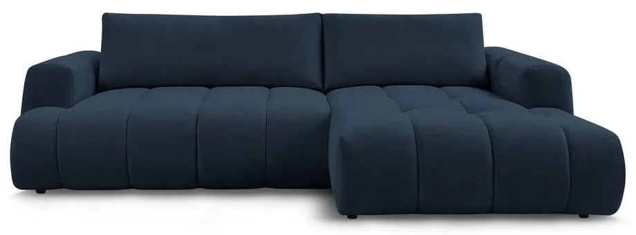 Tmavomodrá rozkladacia/s úložným priestorom rohová pohovka (pravý roh/s leňoškou) Fuji – Bobochic Paris