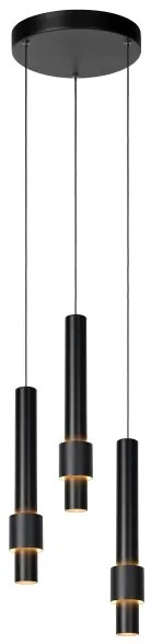 Lucide 24402/15/30 - LED Stmievateľný luster na lanku MARGARY 3xLED/4W/230V čierna