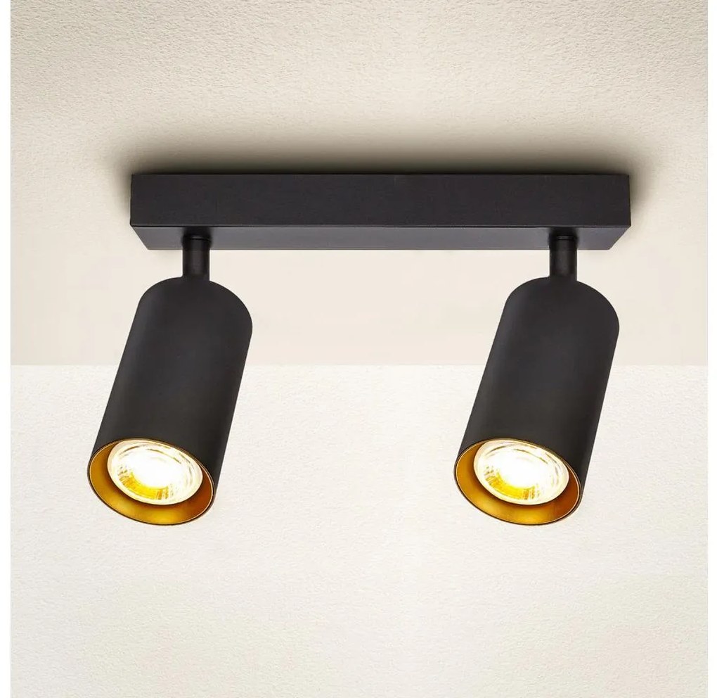 Brilagi - Bodové svietidlo SELE 2xGU10/30W/230V čierna/zlatá WO-B3-OEM