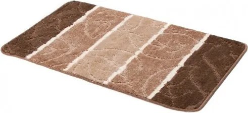 Kúpeľňový koberček MULTI A5019 BROWN CAMEL lístie, hnedý