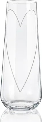 Crystalex GLASS HEART poháre na prosecco 250 ml 2 ks