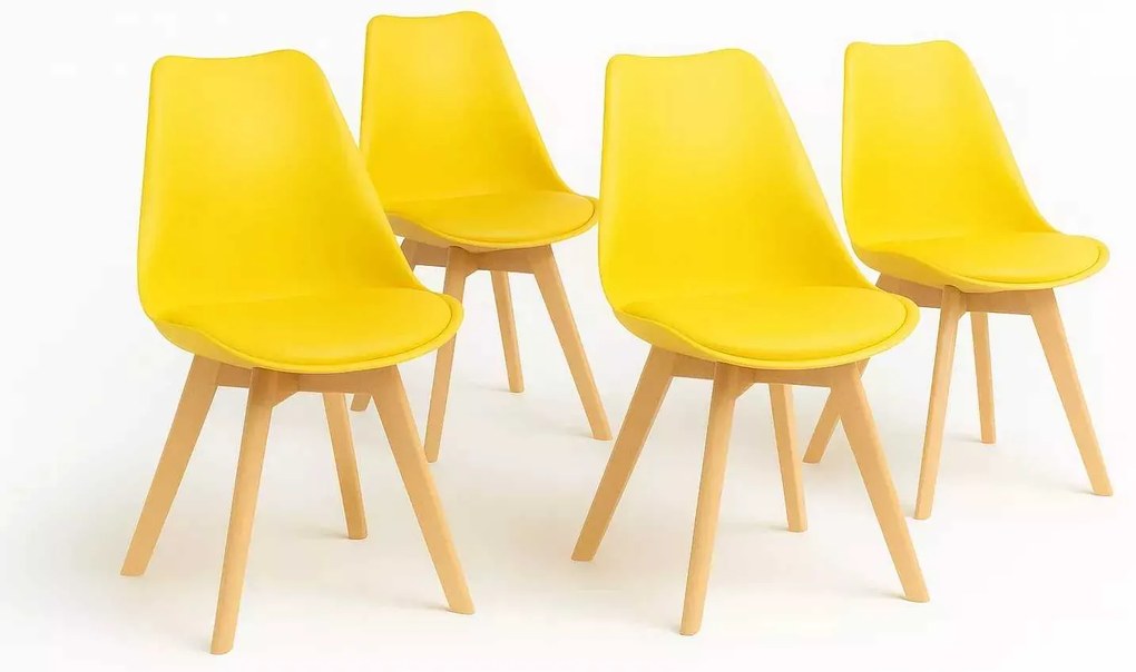 LuxuryForm DESIGN Jedálenská stolička BALI - žltá - SET 4 kusy