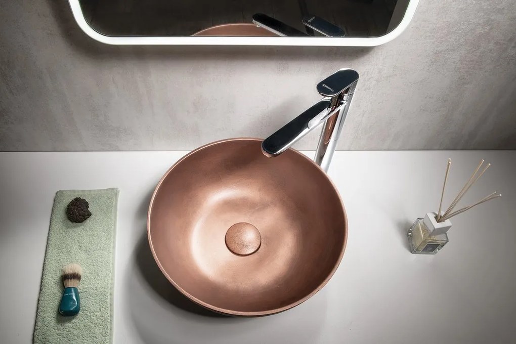 Sapho Sapho, FORMIGO betónové umývadlo na dosku, priemer 39cm, zelená matná, FG323