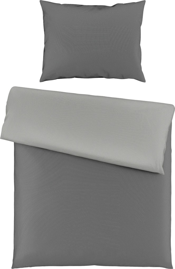 XXXLutz POSTEĽNÁ BIELIZEŇ, flanel, antracitová, sivá, 140/200 cm Fleuresse - Obliečky & plachty - 003273073002