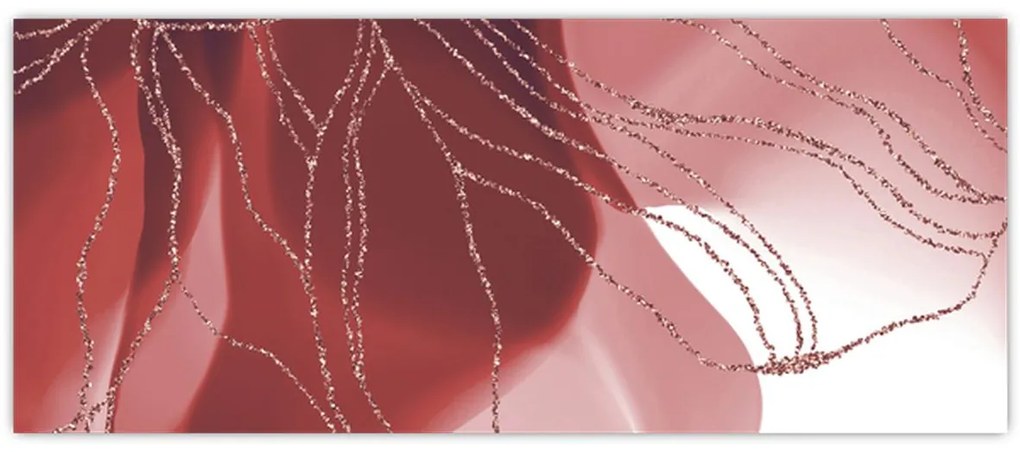 Obraz - Červená abstraktná kvetina N⁰1 (120x50 cm)