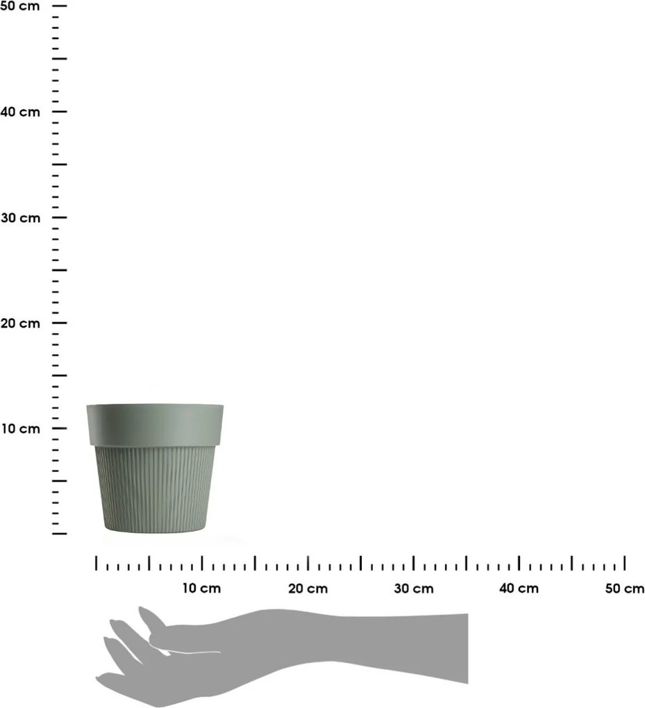 PLASTOVÝ KVETINÁČ SILVA LINE 13X11,5 CM MÄTOVÁ