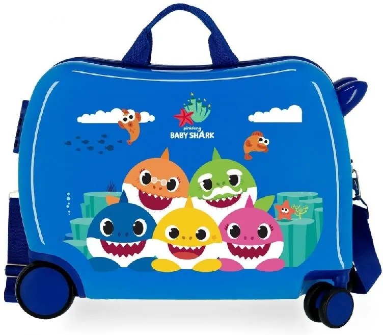 JOUMMABAGS Detský kufrík na kolieskach Happy Family Baby Shark MAXI ABS plast, 50x38x20 cm, objem 34 l