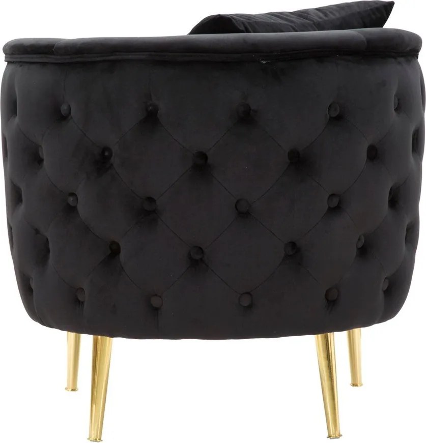 Čierne zamatové kreslo Bucarest – Mauro Ferretti