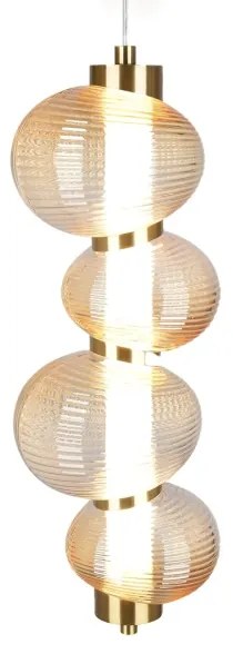 LED luster na lanku BOLLA LED/17W/230V pr. 16 cm zlatý/dymovo-béžový