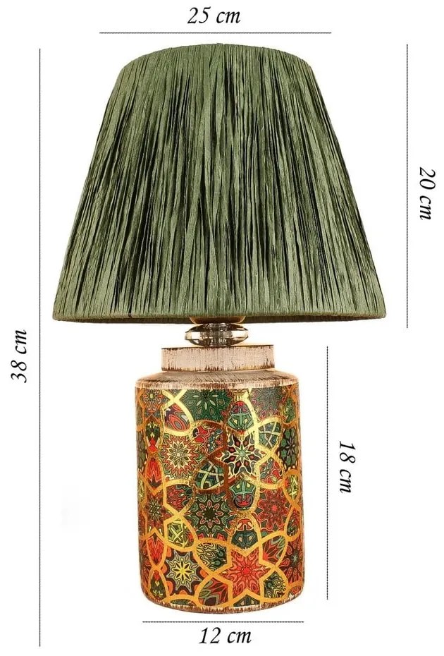 Zelená stolová lampa (výška 38 cm) Alev – Opviq lights