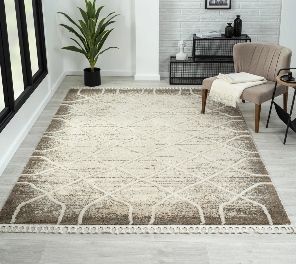 Kusový koberec Enya 1 hellbeige, 200x290, béžová, chodba / predsieň, My Flair