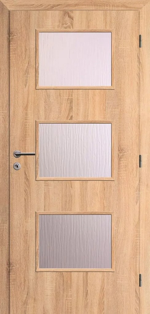 Solodoor Interiérové dvere Etta 6, 80 P, 850 × 1 985 mm, fólia, pravé, dub Mystic, presklené