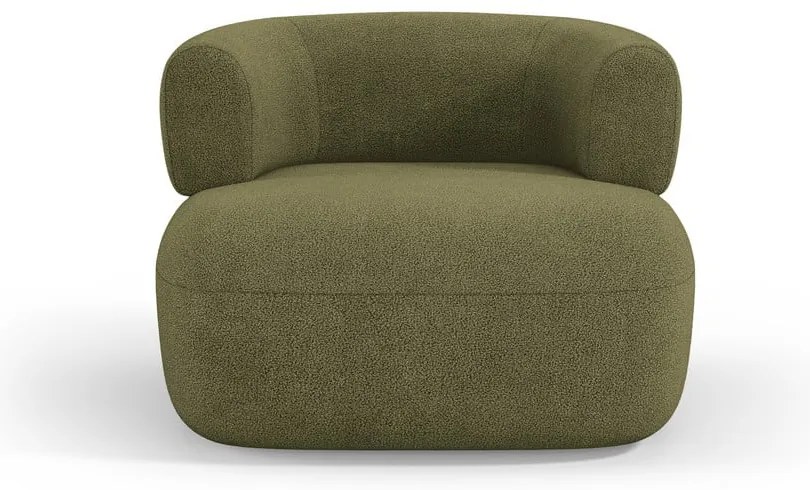 Zelené kreslo z textílie buklé Jenny – Micadoni Home