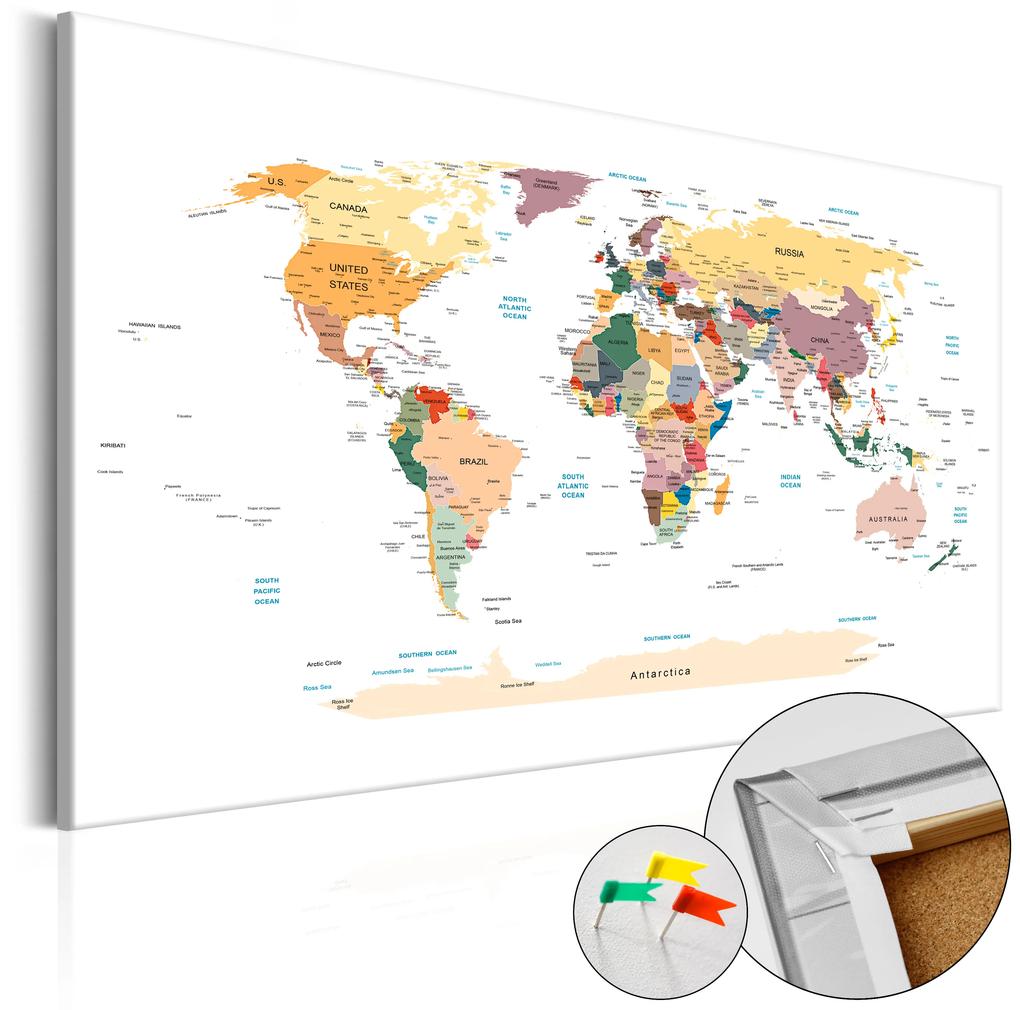 Artgeist Obraz na korku - World Map [Cork Map] Veľkosť: 60x40