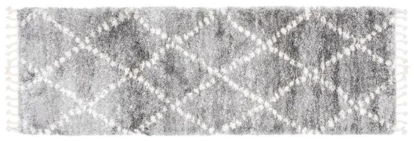 Kusový koberec shaggy Karo sivý atyp 80x200cm