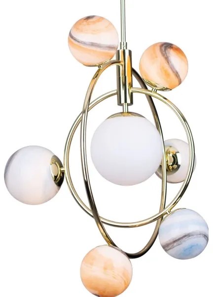 MAXLIGHT P0378 - Luster na tyči COSMOS 7xG9/40W/230V zlatá