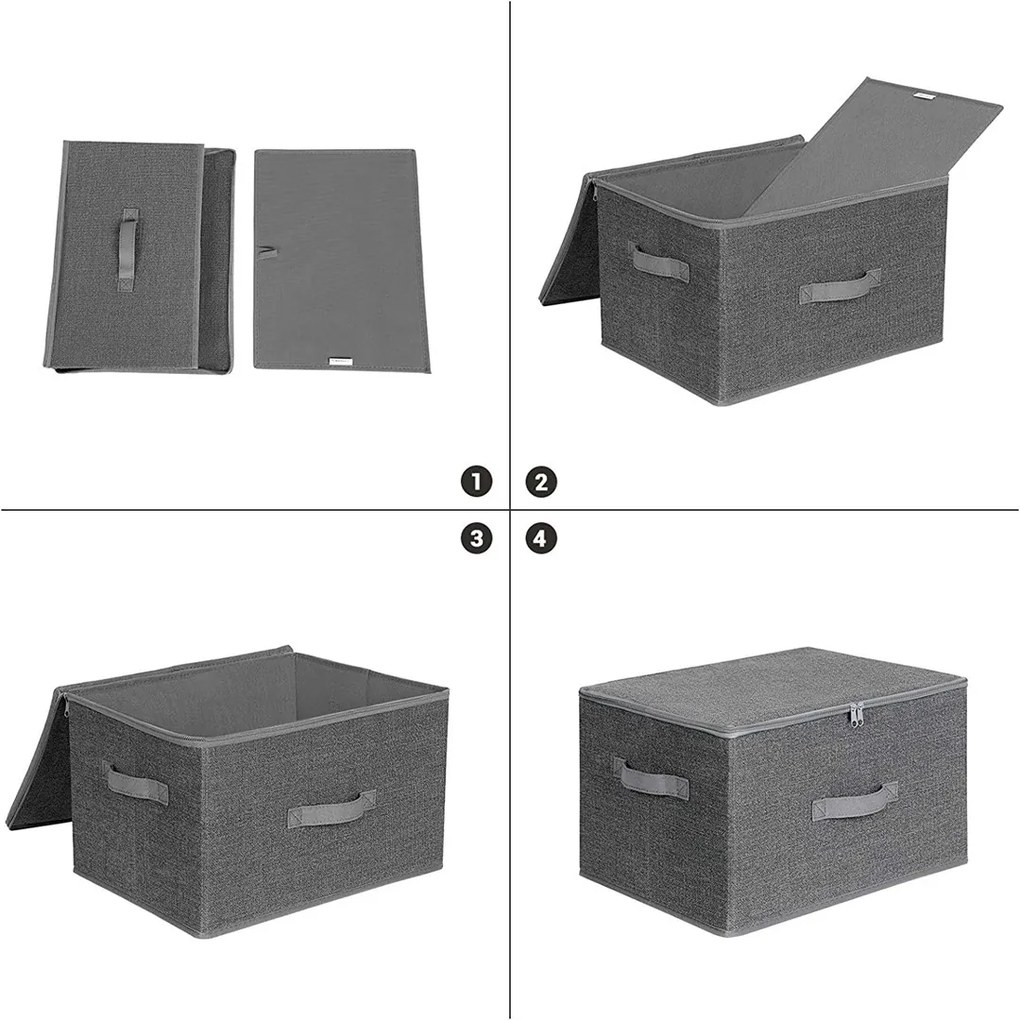 Úložný box Easy, sada 3ks, 30x25x40 cm, šedá