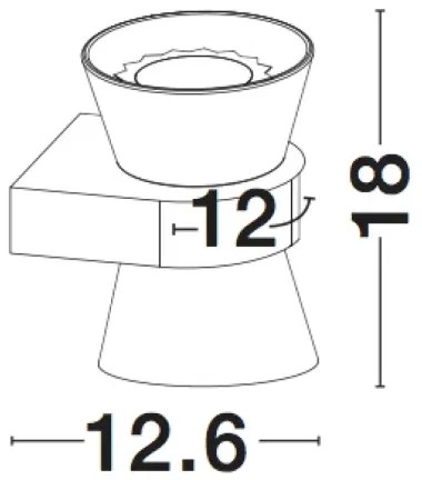 Dizajnové nástenné svietidlo Boccale 2 x 5W 12 Číra