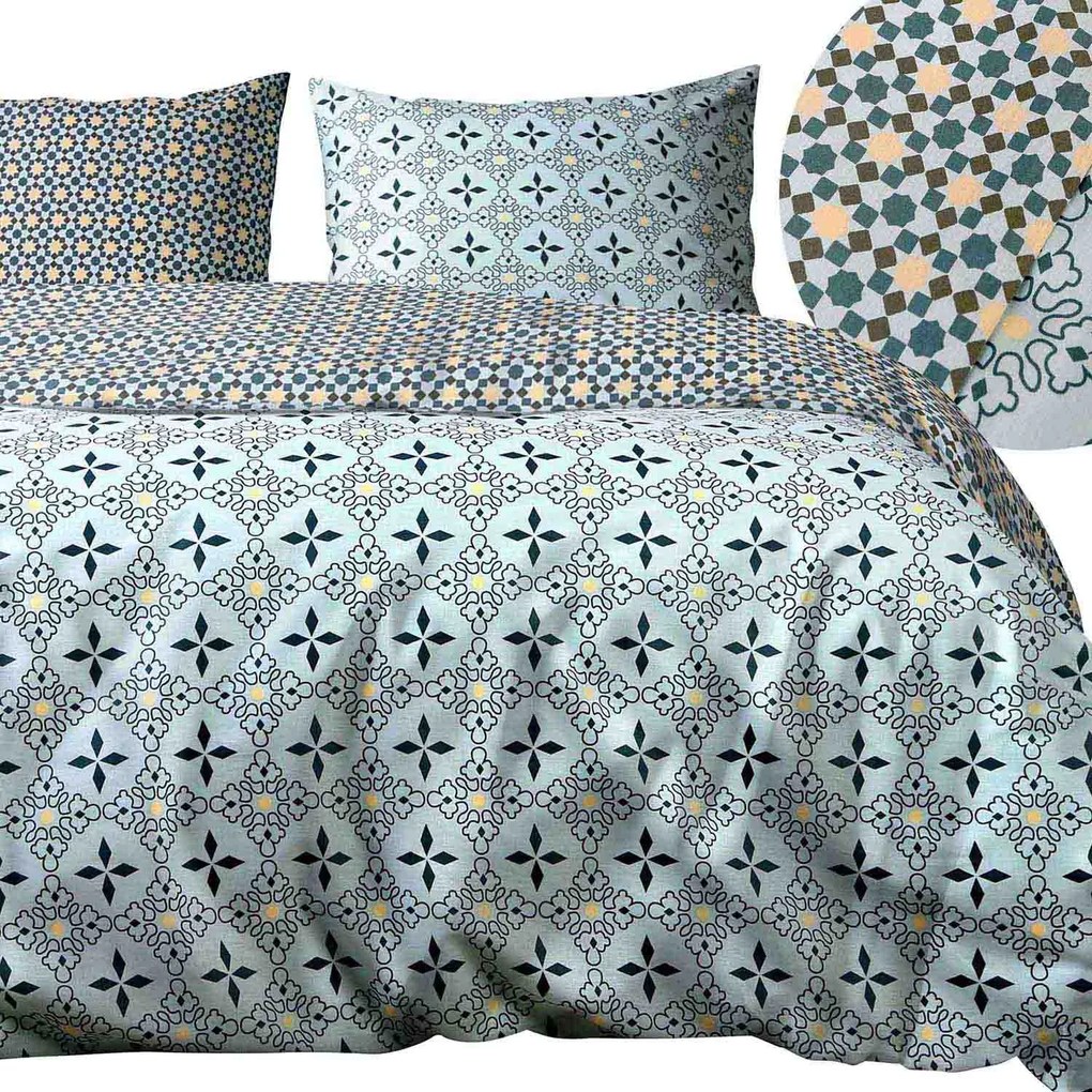 RENFORCÉ OBLIEČKY MINIMAL MINT EXCLUSIVE 200X220 CM, 2KS 70X80 CM VZOROVANÉ