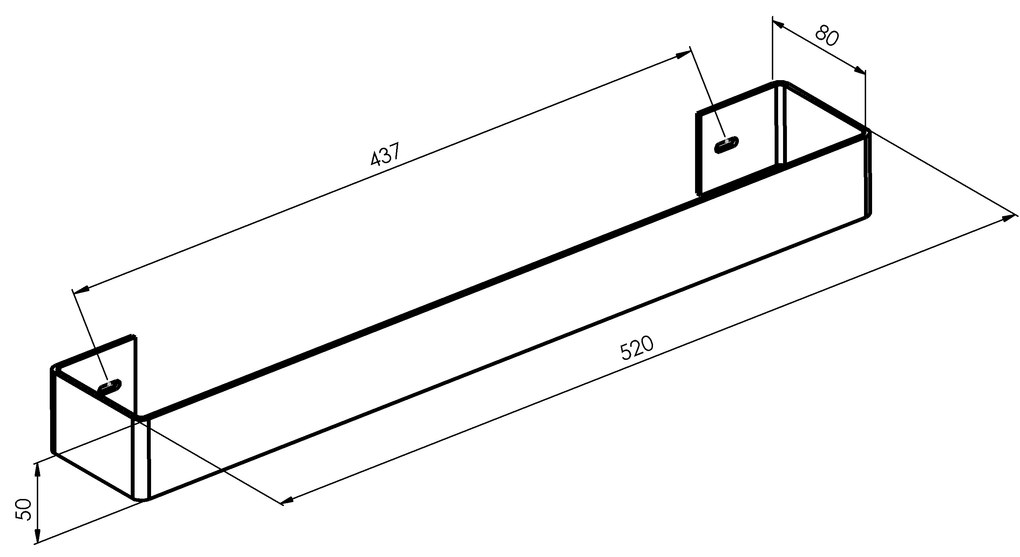 Sapho Sapho, TABELLA držiak uterákov 520 mm, čierna mat, MI520B