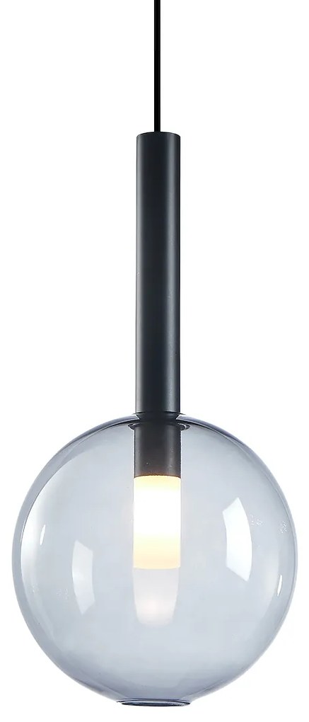 Závesné svietidlo Niko, 1x transparentné sklenené tienidlo, (fi 20cm), b