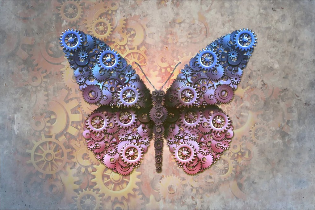 Obraz - Steampunk motýľ (90x60 cm)