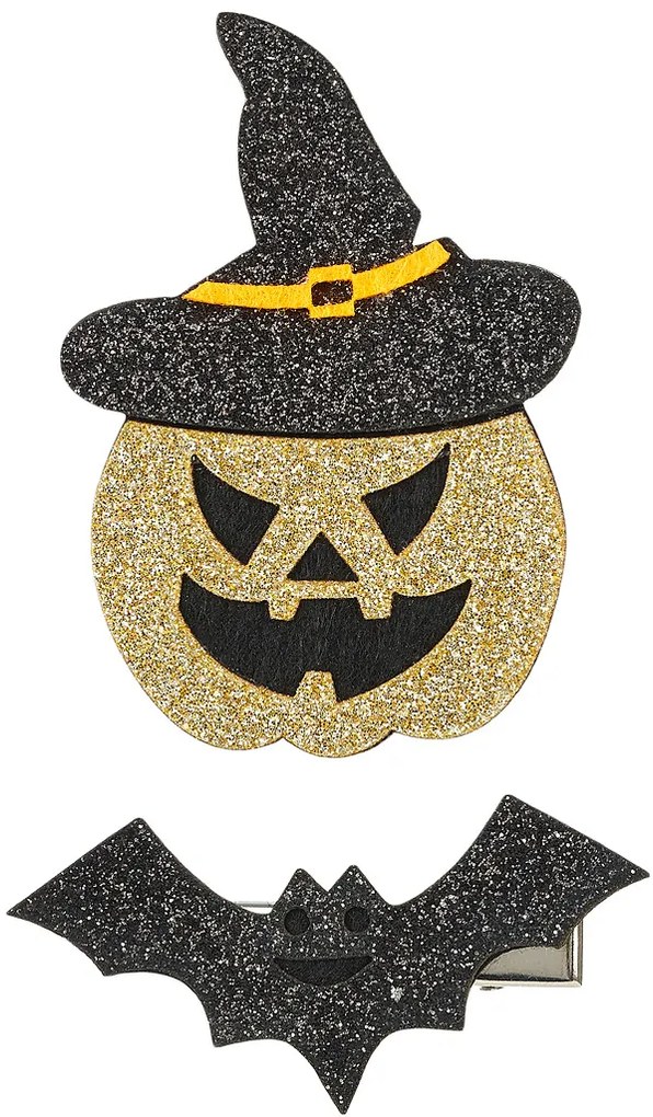 Souza! – Sponky do vlasov Willa – halloweenska tekvica a netopier – 2 ks