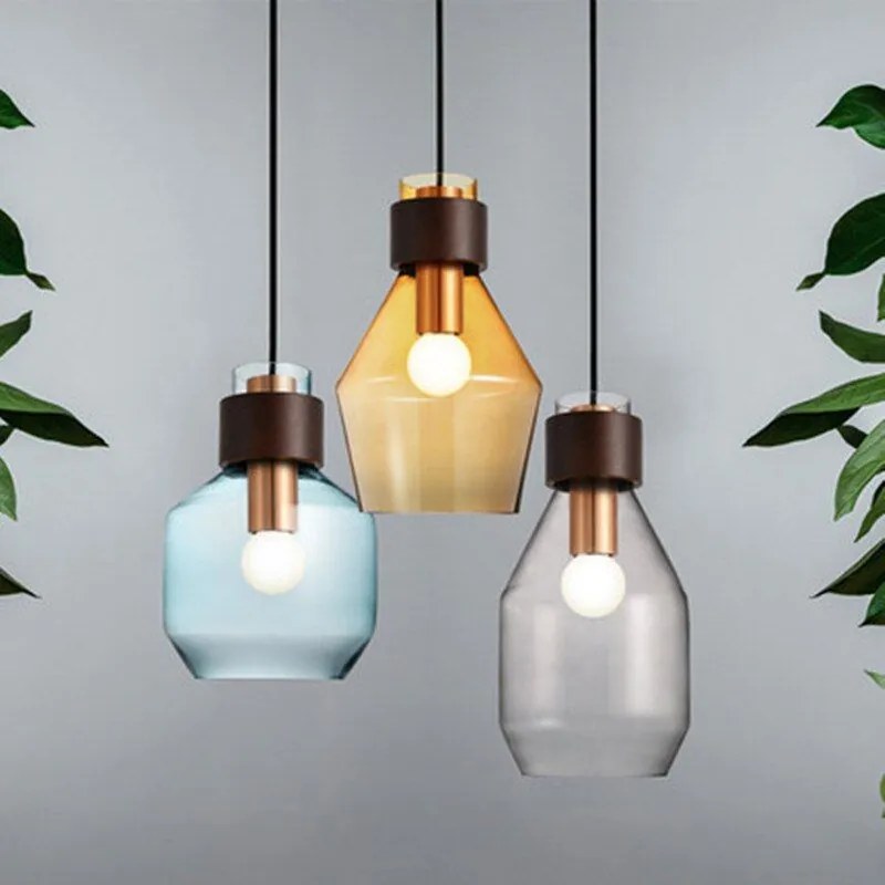 Toolight - Závesné svietidlo zo skla 1xE27 APP434-1CP, oranžová, OSW-00563