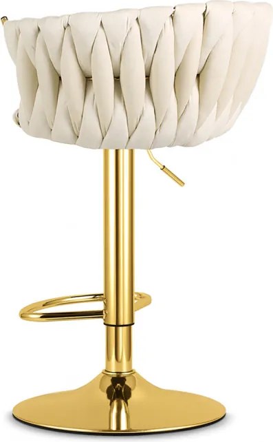 Sada dvoch barových stoličiek MIG zamatová, zlatá / béžová ( 2 ks)