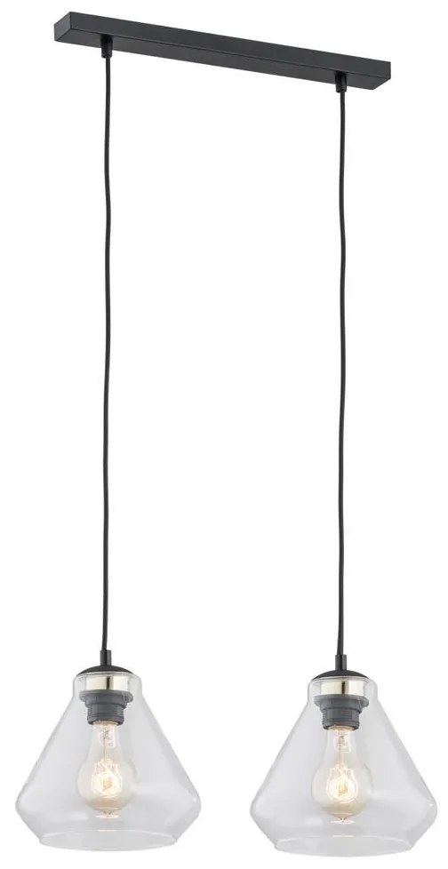 Argon 0854 - Luster na lanku DECORATO 2xE27/15W/230V čierna