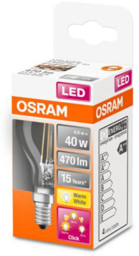 OSRAM Classic P LED žiarovka E14 4W 827 stmievač