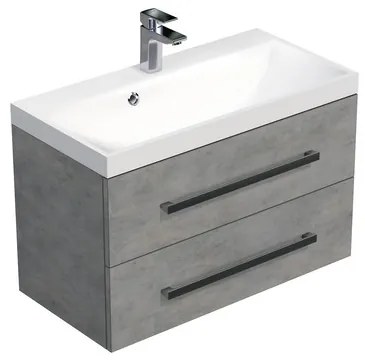 Kúpeľňová skrinka s umývadlom SAT Cube Way 80x53x40 cm betón CUBE280ZBE, 1 ks