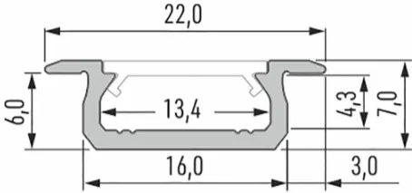 Led-Labs LED profil LUMINES typ Z biely lakovaný 2,02m