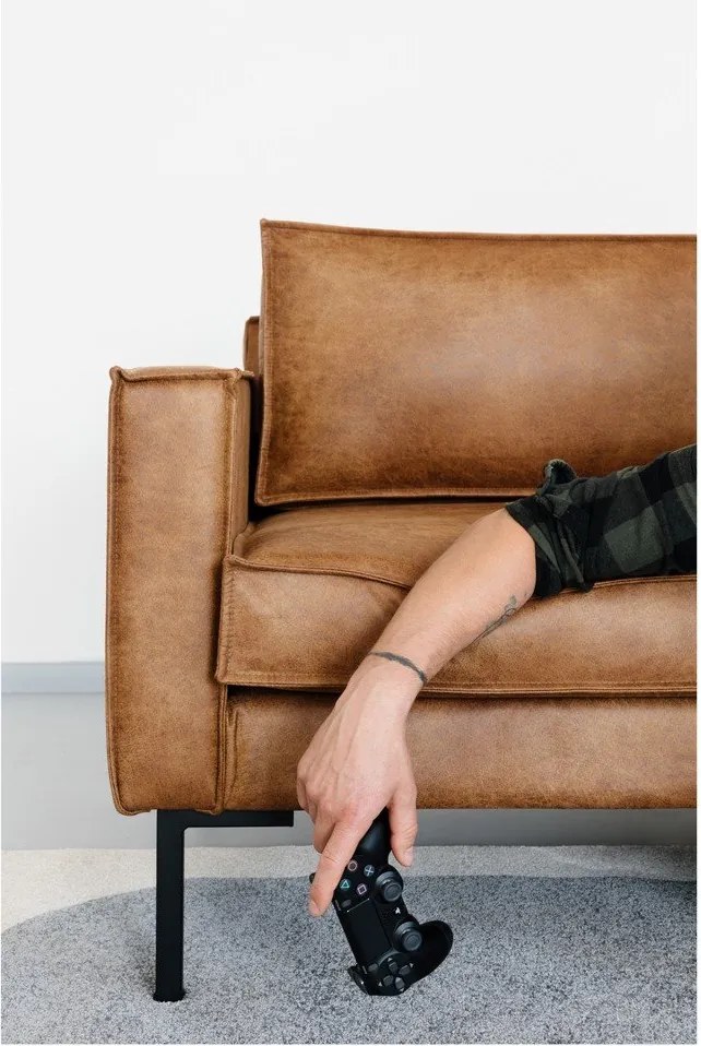 Hnedá pohovka z imitácie kože 216 cm Rate - Scandic