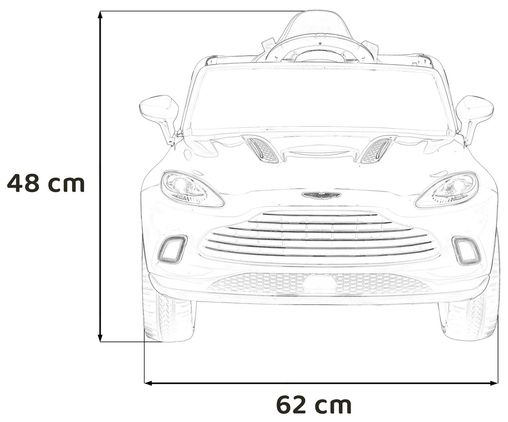 RAMIZ Elektrická autíčko  Aston Martin DBX - čierne - 4x25W- BATÉRIA - 12V7Ah - 2024