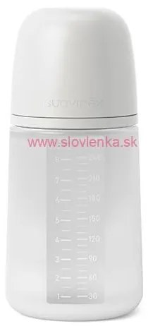 SUAVINEX - dojčenská fľaša 240 ml M Colour ESSENCE - biela
