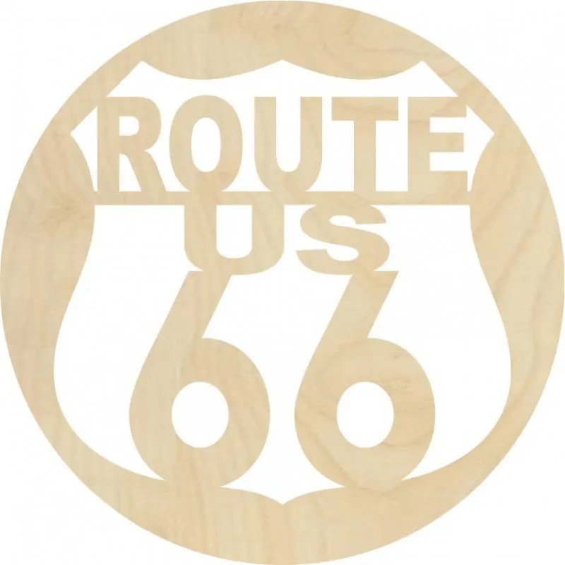 Drevený znak Route 66 – Dekorácia do interiéru | SENTOP PR0411