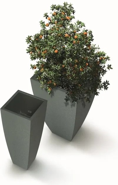 Kvetináč Moodas Square High 40 cm čierny granit