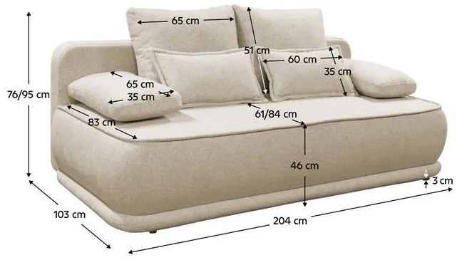 Rozkladacia pohovka LAGOON bežová