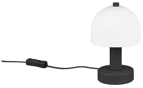 Čierno-biela stolová lampa so skleneným tienidlom (výška 19 cm) Glenn – Reality