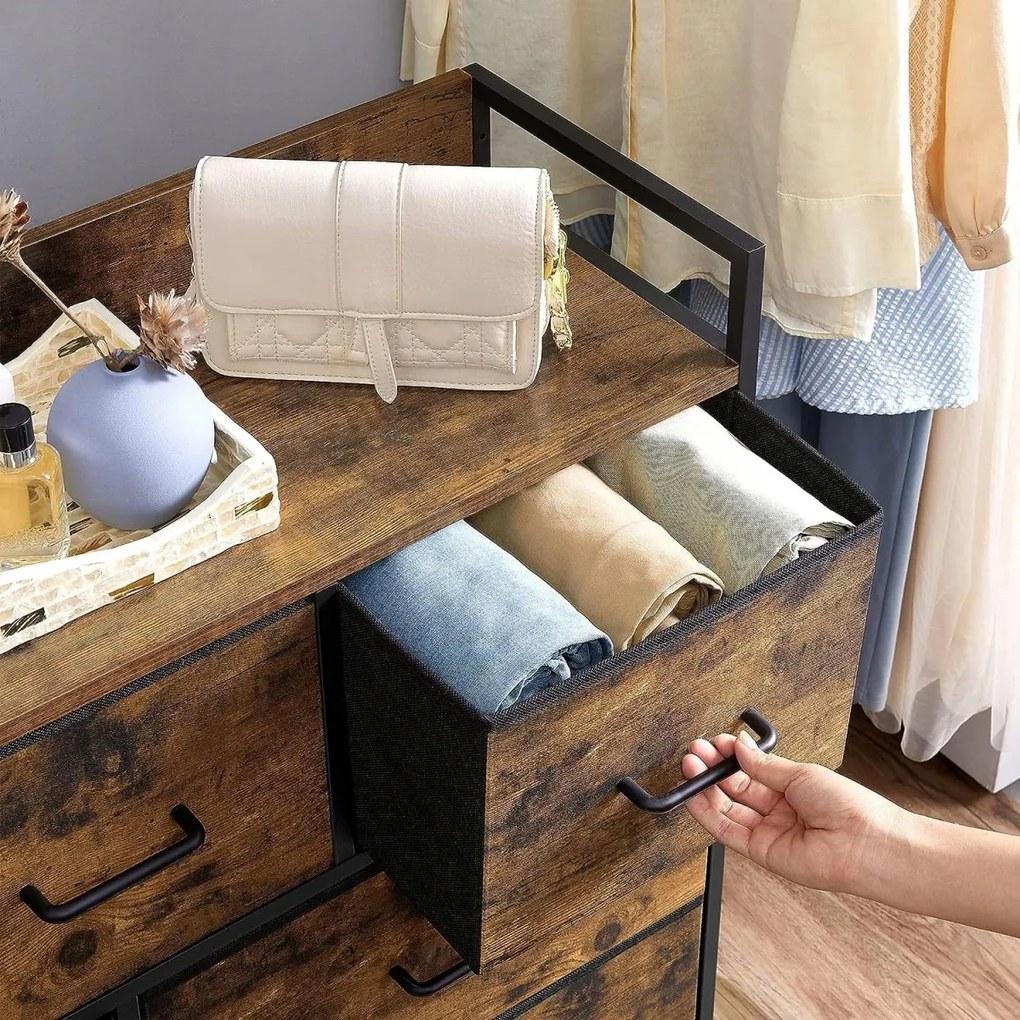 LEOBERT Priestorná komoda – rustikálna hnedá