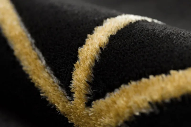 Dywany Łuszczów, Kusový koberec Emerald geometric 1012 black and gold, 120x170, čierna, chodba / predsieň