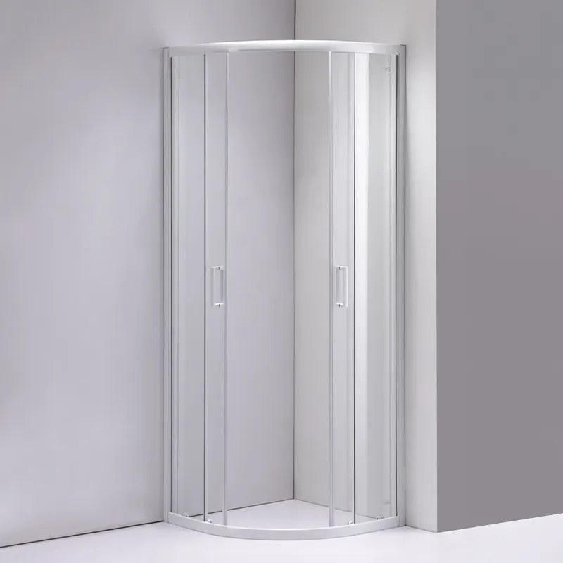 BPS-koupelny Štvrťkruhový sprchový kút HYD-RK94C 100x100 cm biela/transparent + vanička HYD-RSV-ST01C biela