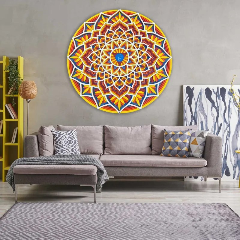 Vyrezávaná drevená Mandala na stenu s energiou feng shui | až 90 x 90 cm