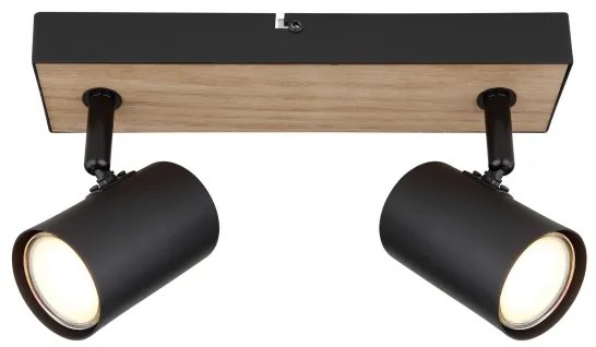 Globo 57911-2BW - Bodové svietidlo ROBBY 2xGU10/35W/230V čierna/hnedá