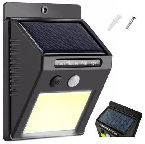 ISO 8814 Nástenné solárne svietidlo s pohybovým senzorom - 48 LED COB