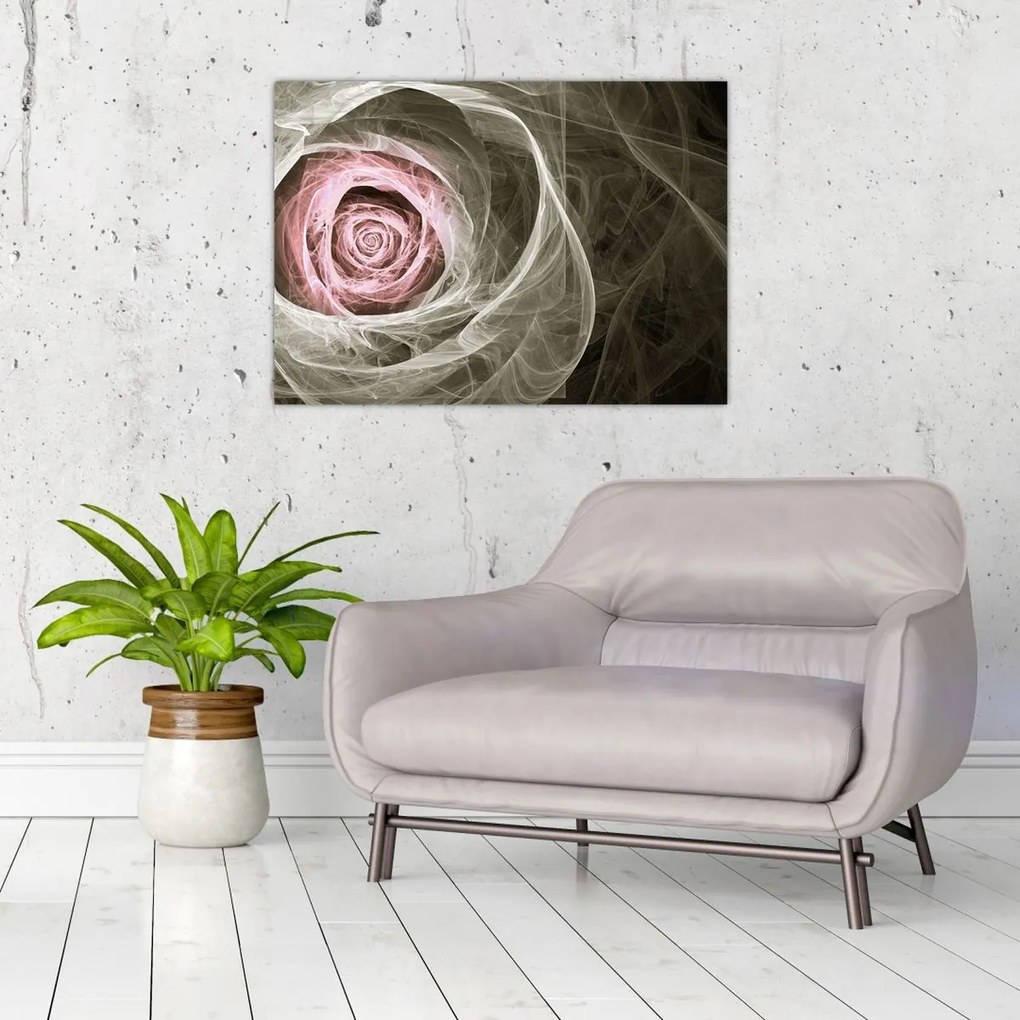 Obraz - Abstraktné ruže svetlo ružová (70x50 cm)