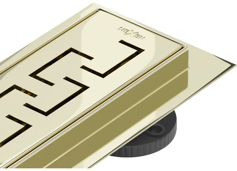 Mexen Flat 360°, nerezový sprchový žľab vzor M15 100 cm, zlatá lesklá, 1524100-40